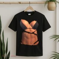 Fake Abs Women Bikini Body Muscle Six Pack Fake Big Boobs T-Shirt thumb 2