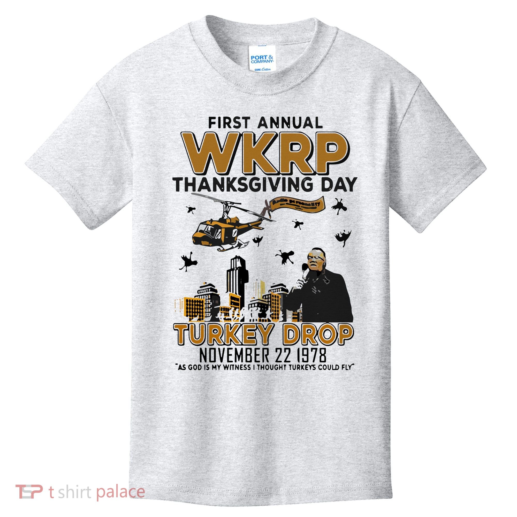 First Annual Wkrp Thanksgiving Day Turkey Drop Kids T-Shirt
