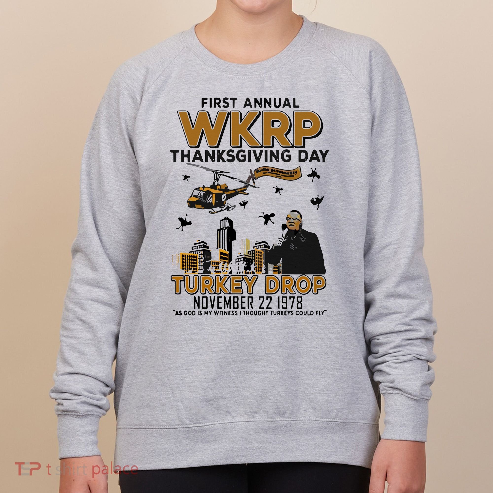 First Annual Wkrp Thanksgiving Day Turkey Drop Women's Sweatshirt
