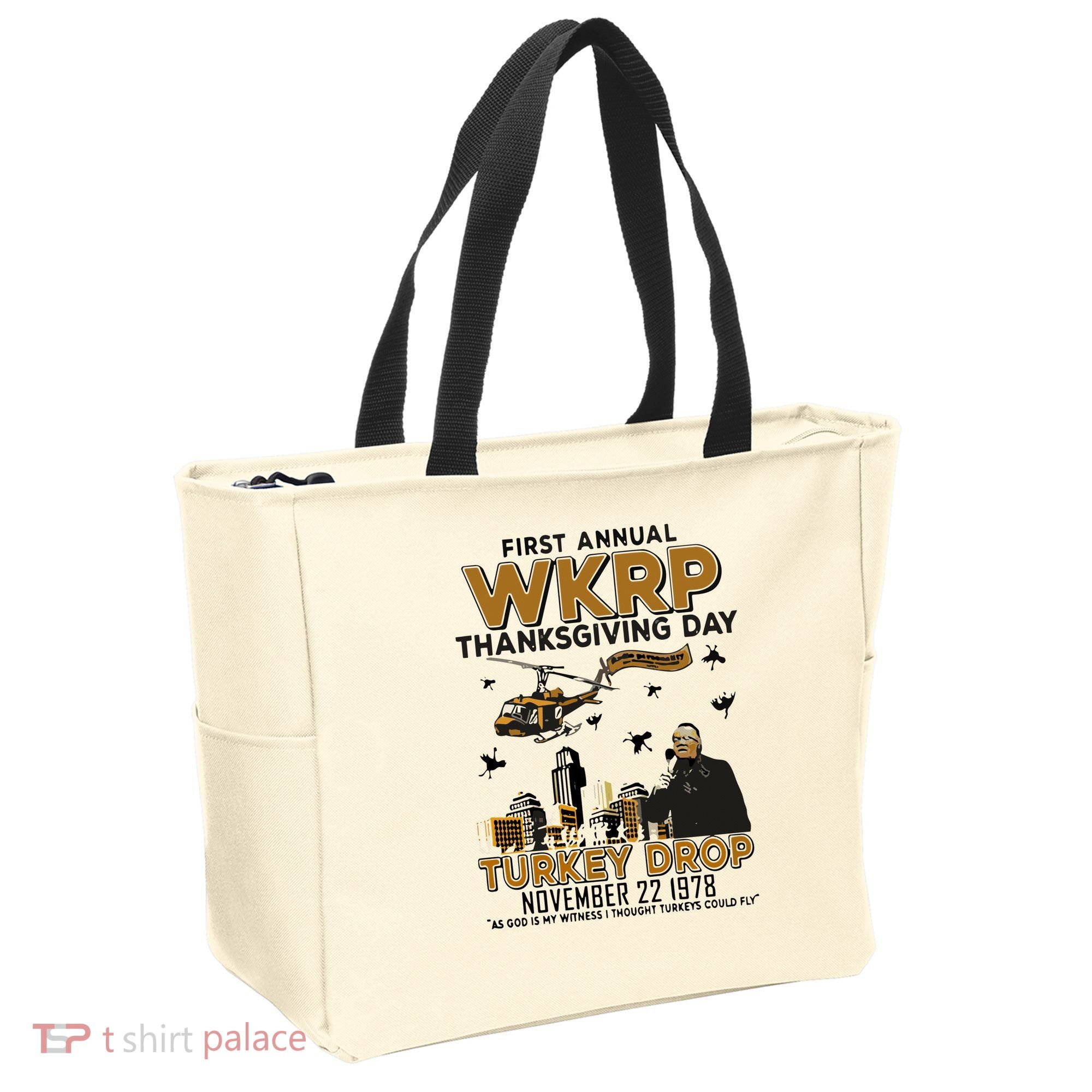 First Annual Wkrp Thanksgiving Day Turkey Drop Tote Bag
