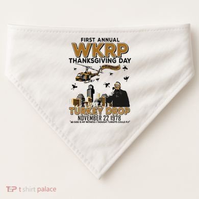 First Annual Wkrp Thanksgiving Day Turkey Drop USA-Made Doggie Bandana