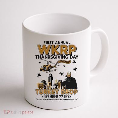 First Annual Wkrp Thanksgiving Day Turkey Drop Coffee Mug back
