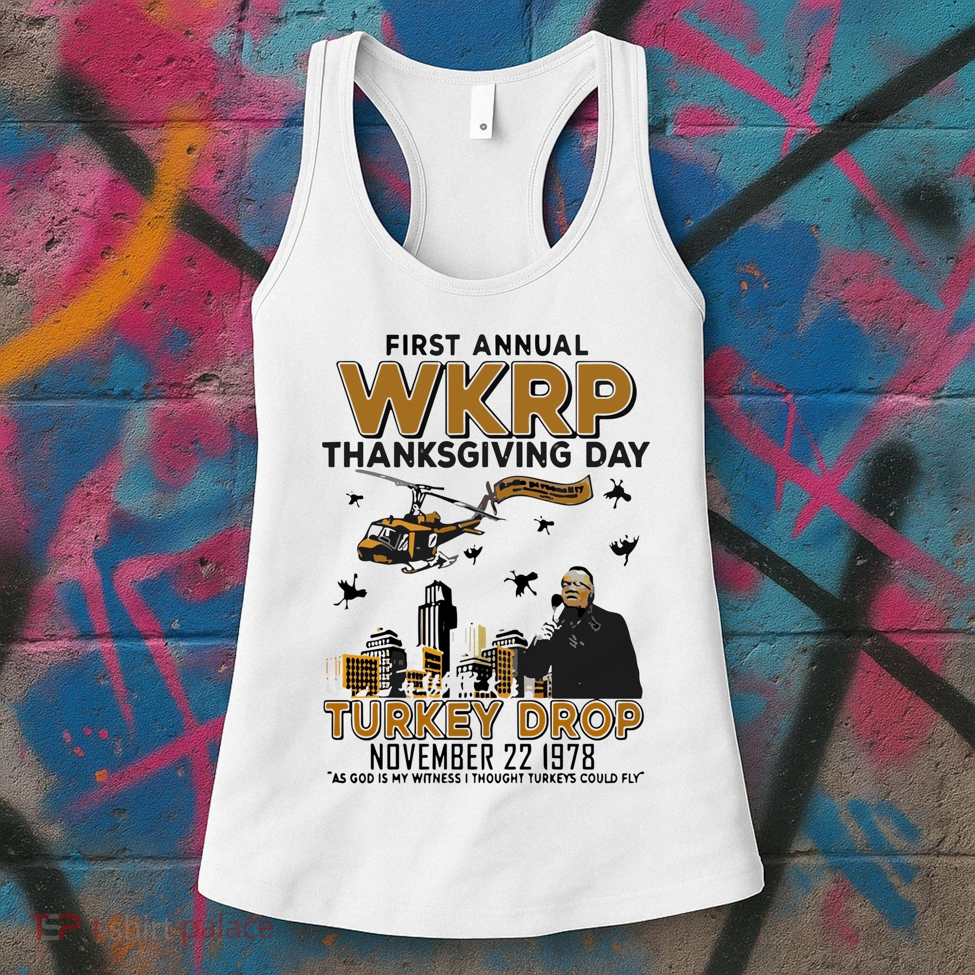First Annual Wkrp Thanksgiving Day Turkey Drop Women's Tank Top