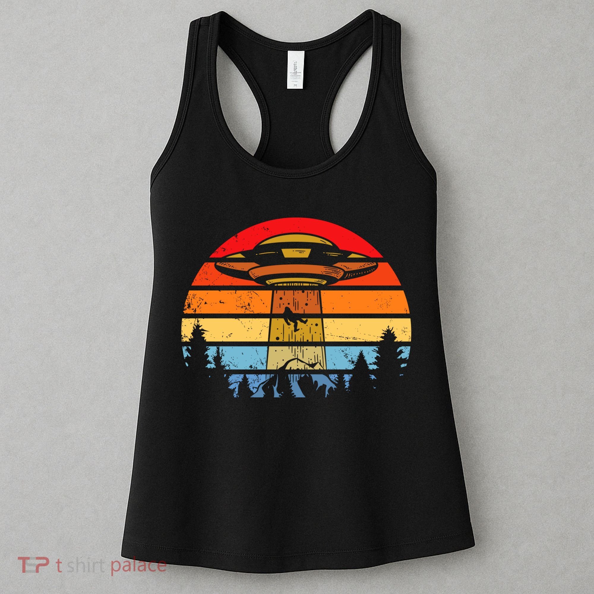 Funny Alien Yeti Bigfoot UFO Plus Size Women's Tank Top