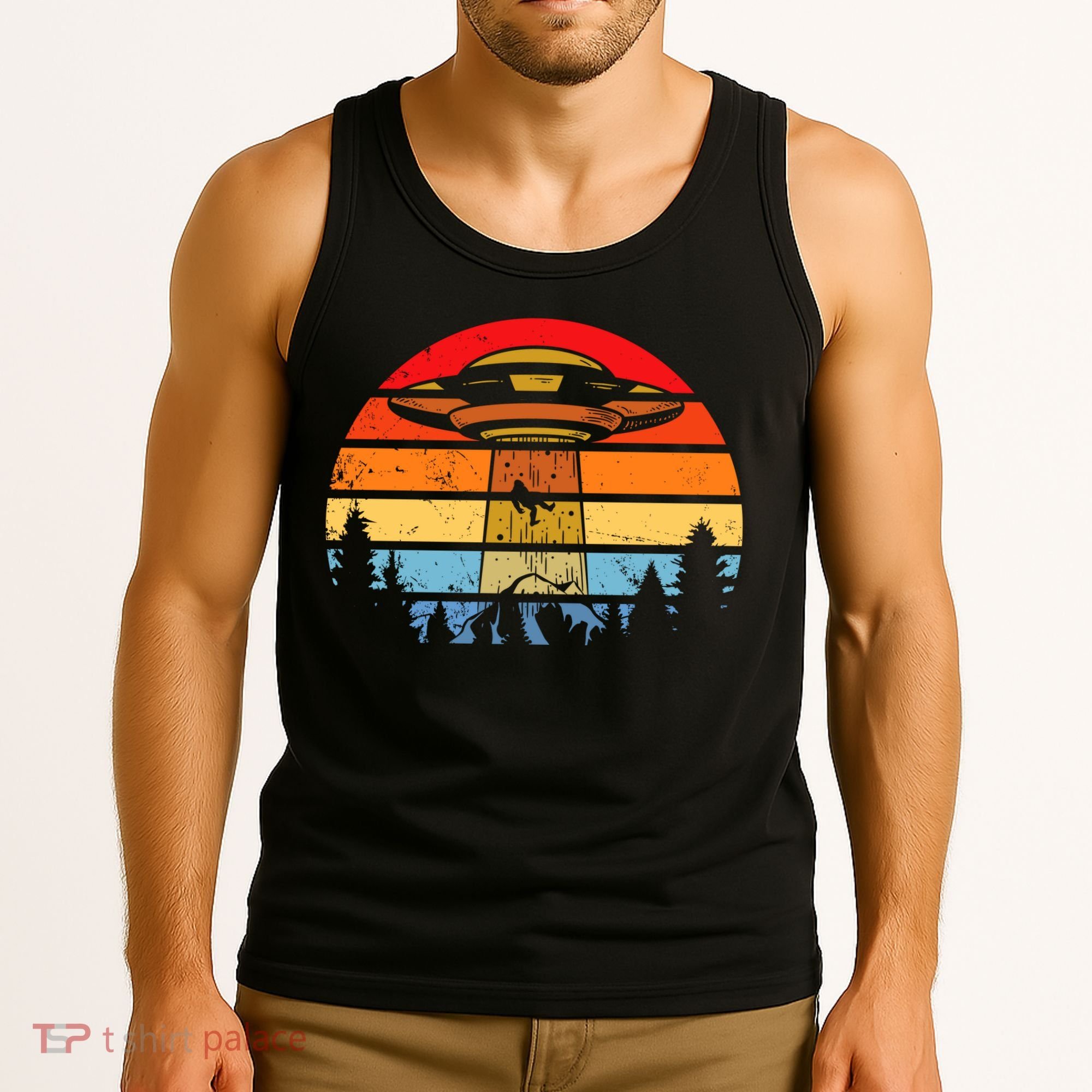 Funny Alien Yeti Bigfoot UFO Plus Size Tank Top