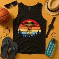 Funny Alien Yeti Bigfoot UFO Plus Size Tank Top thumb 4