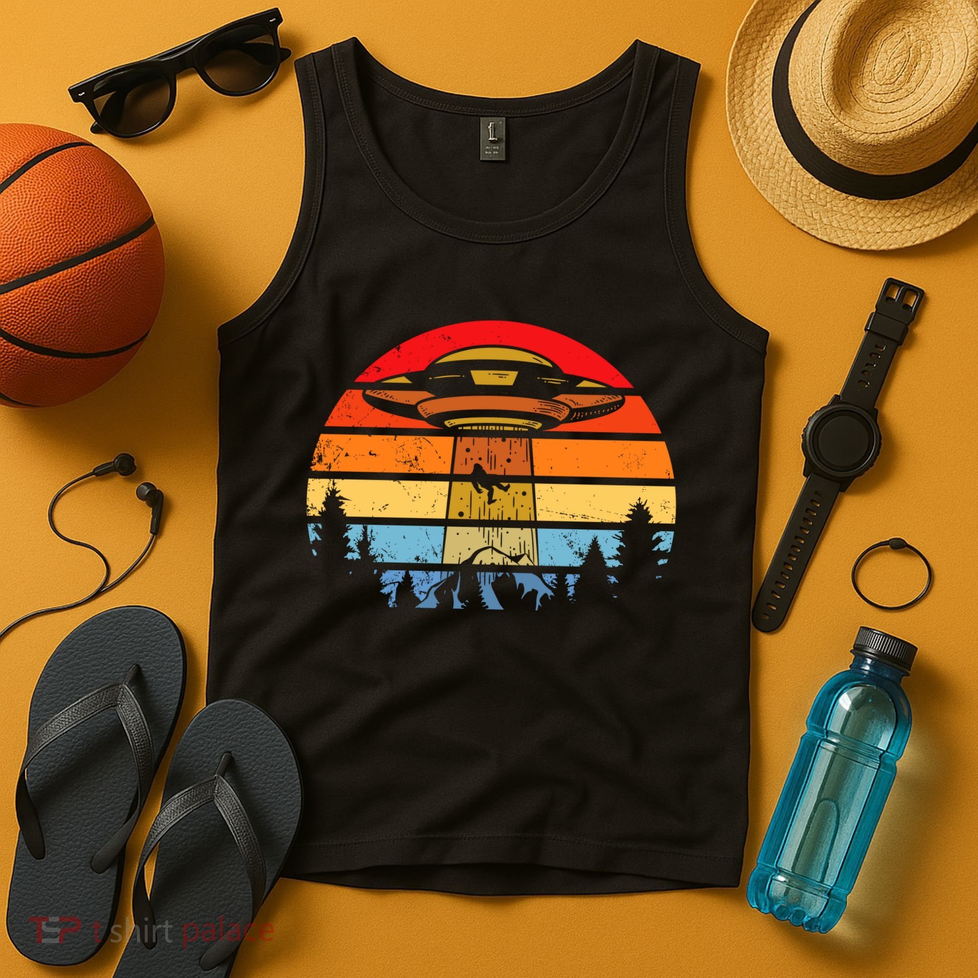Funny Alien Yeti Bigfoot UFO Plus Size Tank Top
