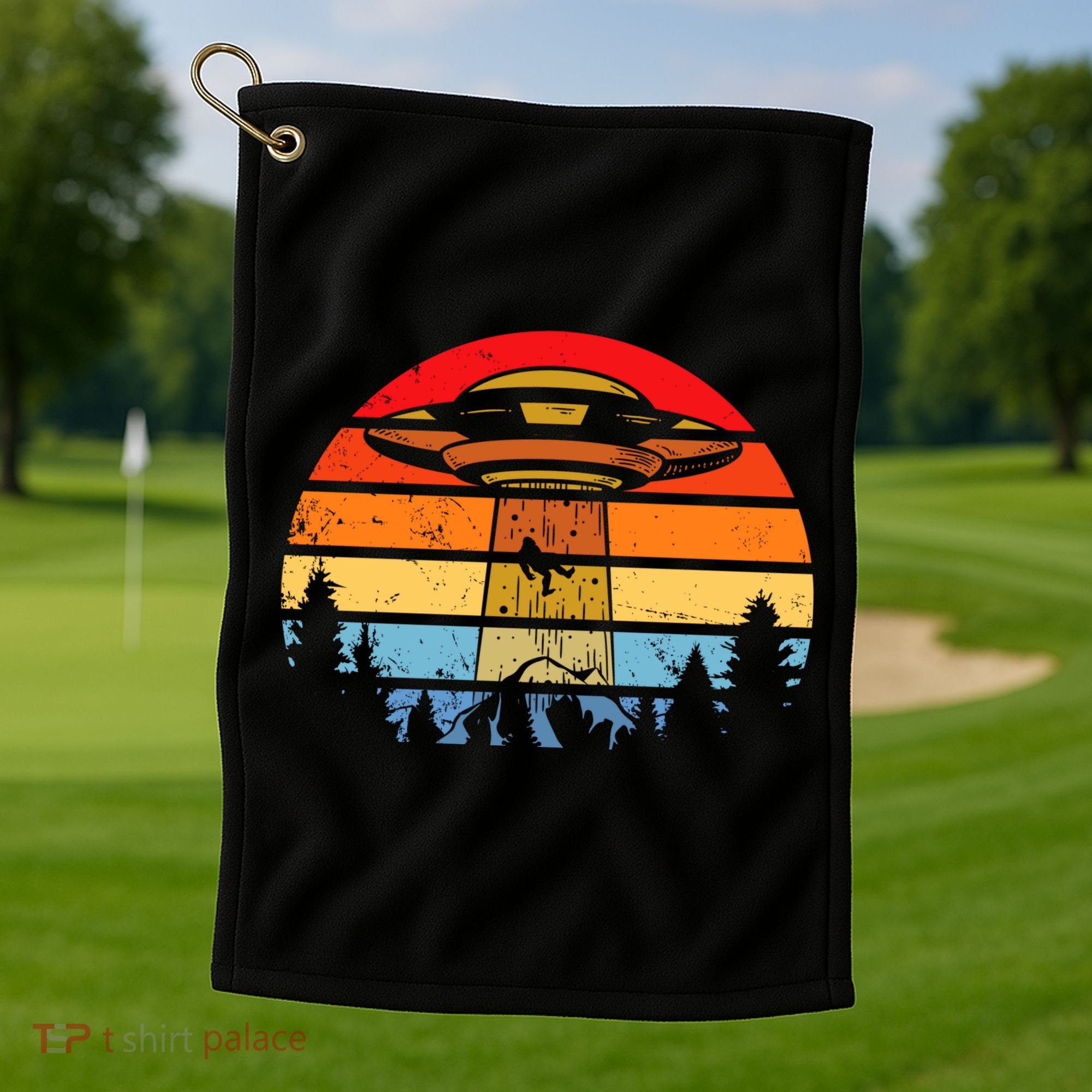 Funny Alien Yeti Bigfoot UFO Plus Size Golf Towel