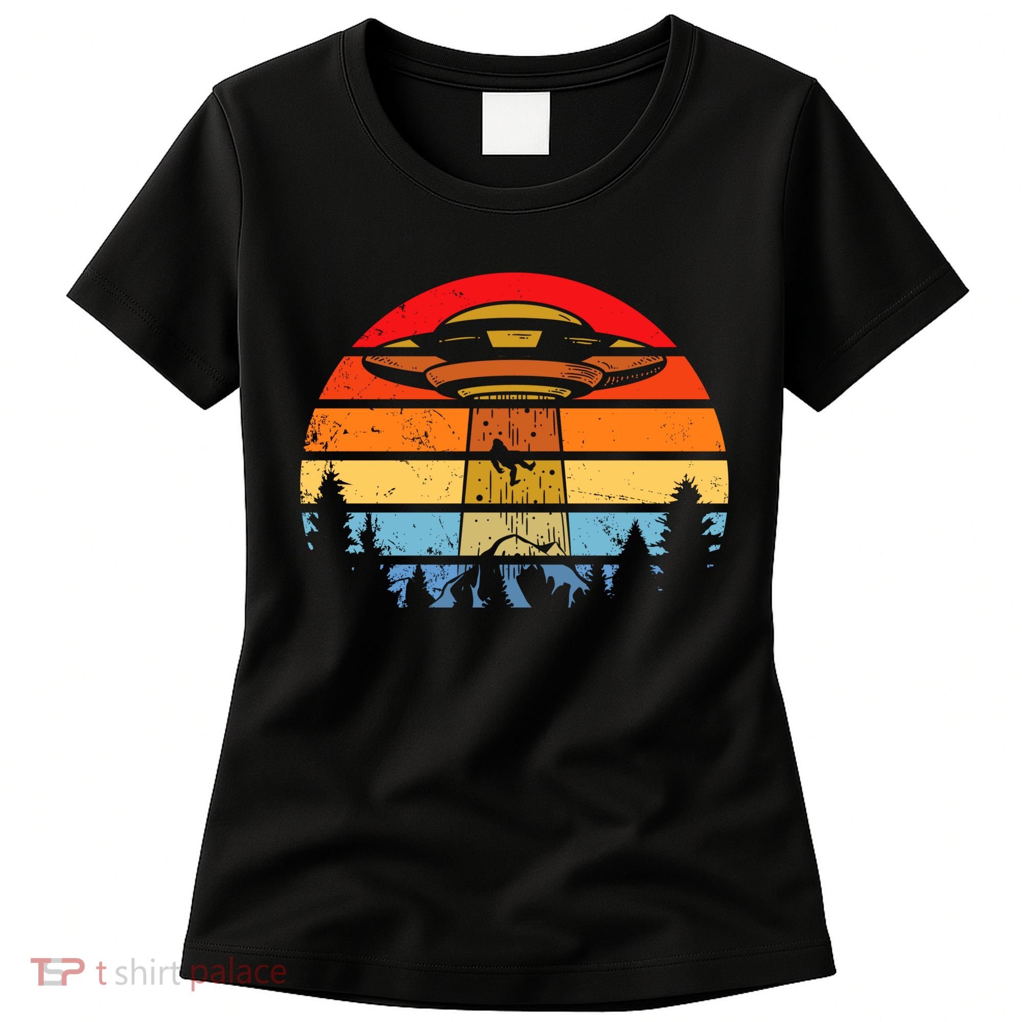 Funny Alien Yeti Bigfoot UFO Plus Size Women's T-Shirt