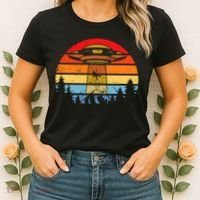 Funny Alien Yeti Bigfoot UFO Plus Size Women's T-Shirt thumb 2
