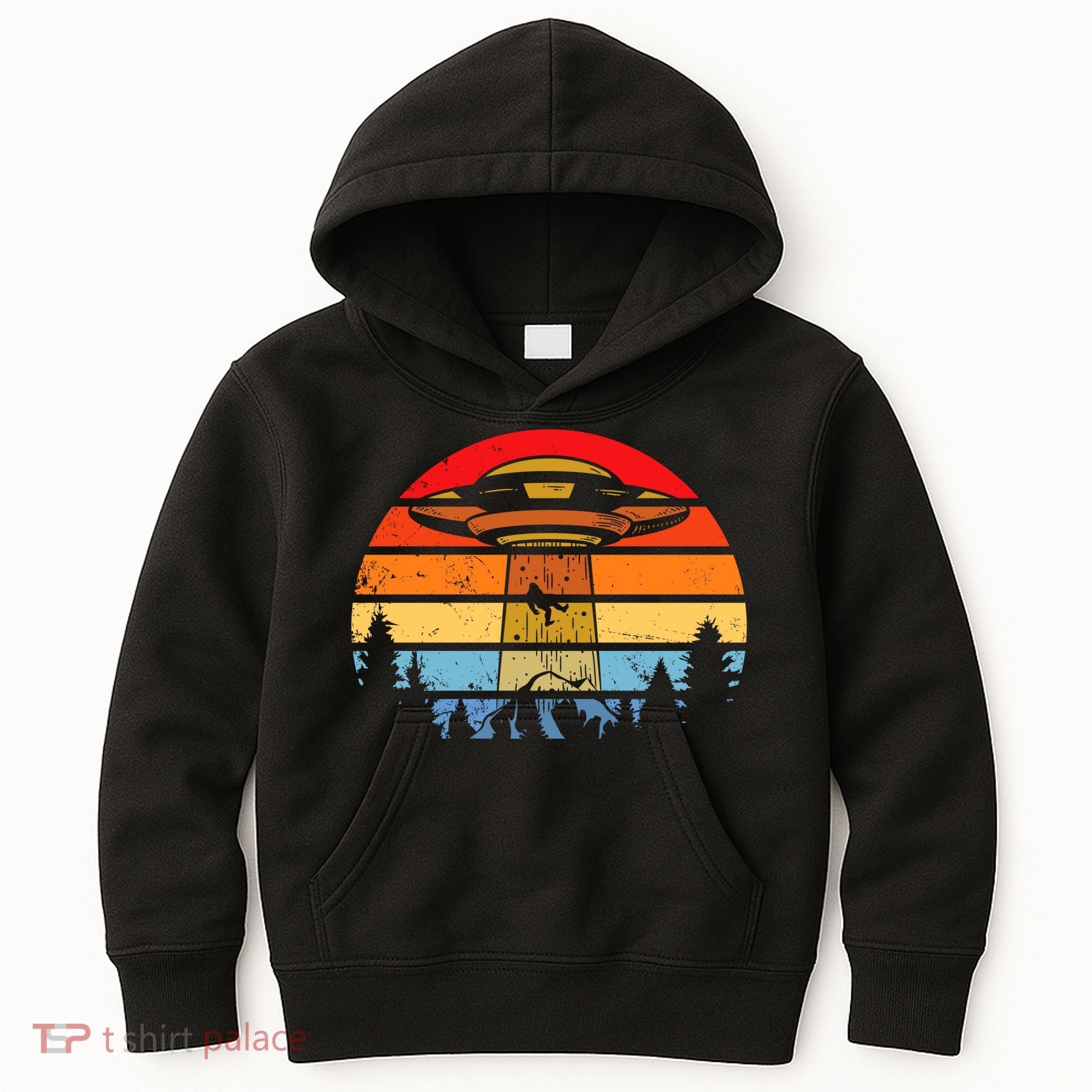 Funny Alien Yeti Bigfoot UFO Plus Size Kids Hoodie