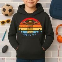 Funny Alien Yeti Bigfoot UFO Plus Size Kids Hoodie thumb 2