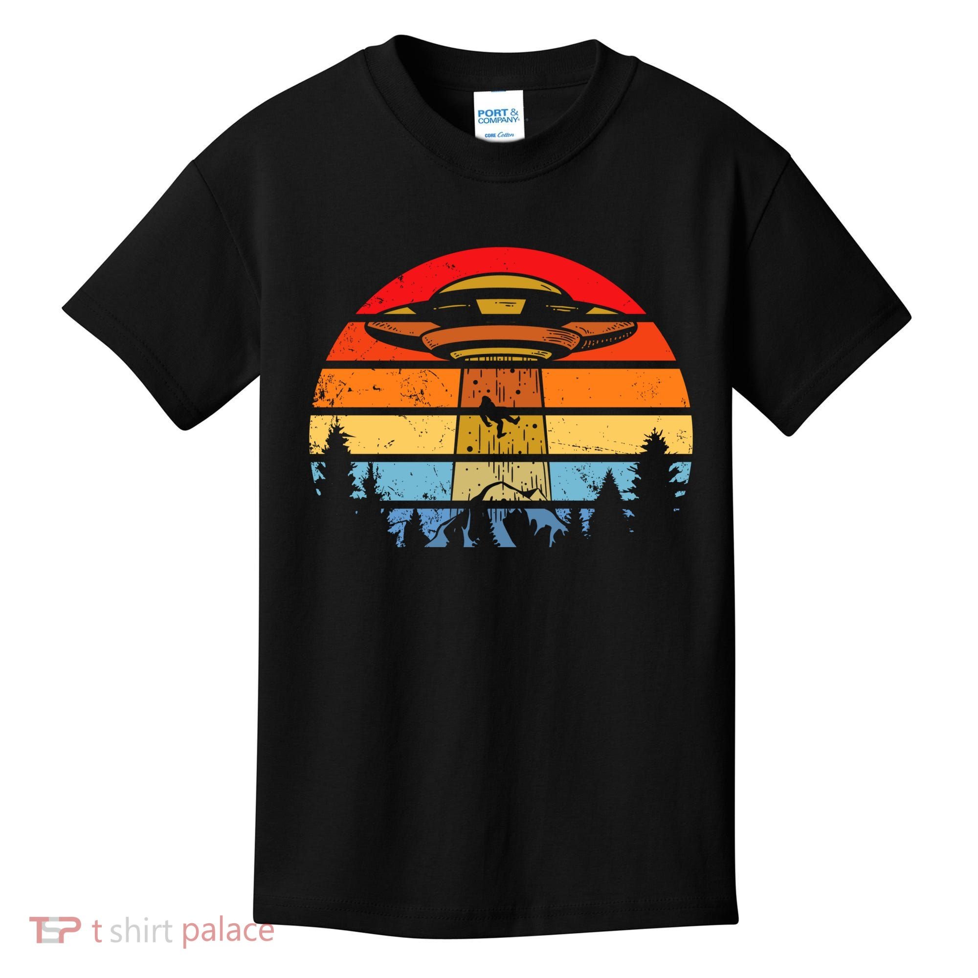 Funny Alien Yeti Bigfoot UFO Plus Size Kids T-Shirt