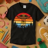 Funny Alien Yeti Bigfoot UFO Plus Size Kids T-Shirt thumb 3