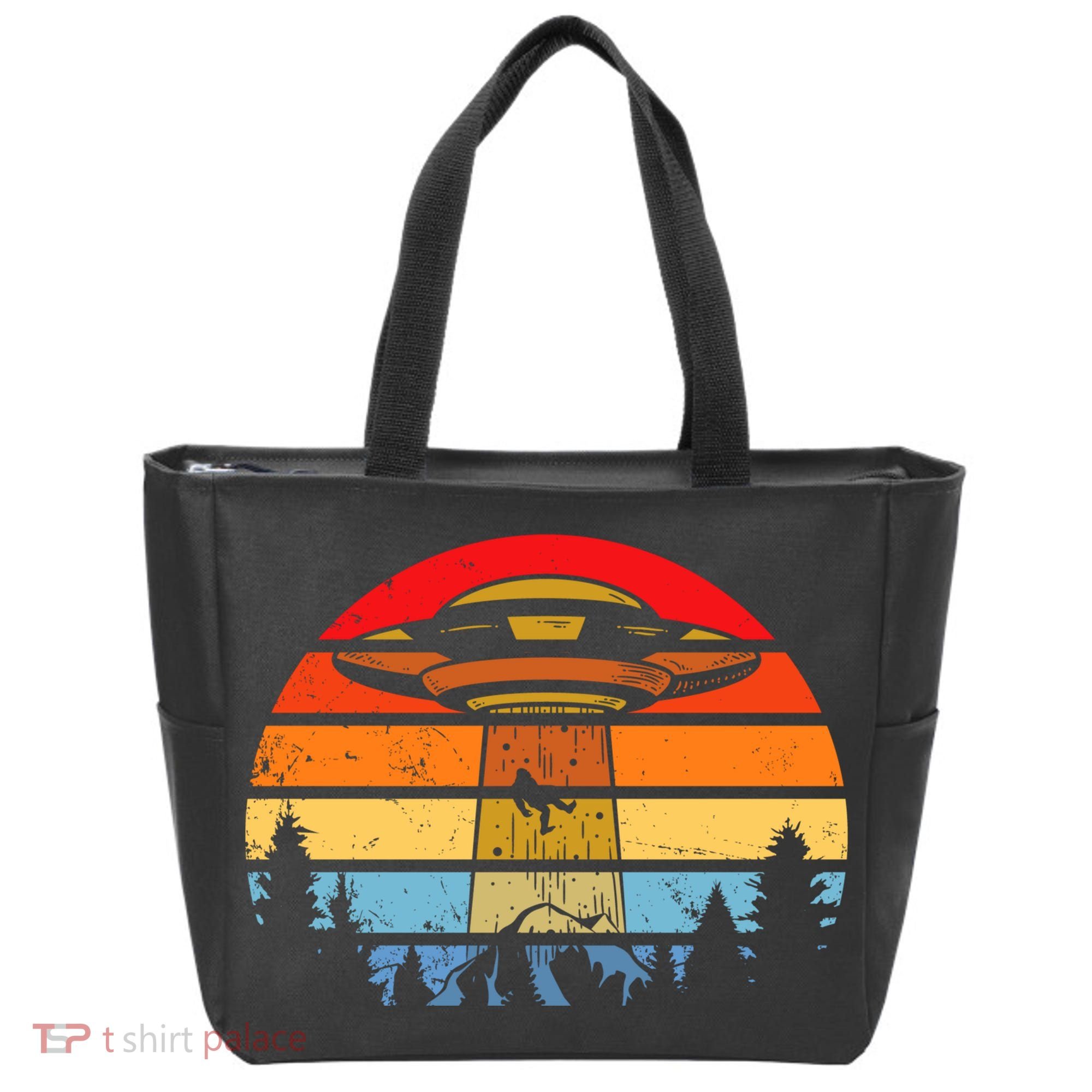 Funny Alien Yeti Bigfoot UFO Plus Size Tote Bag