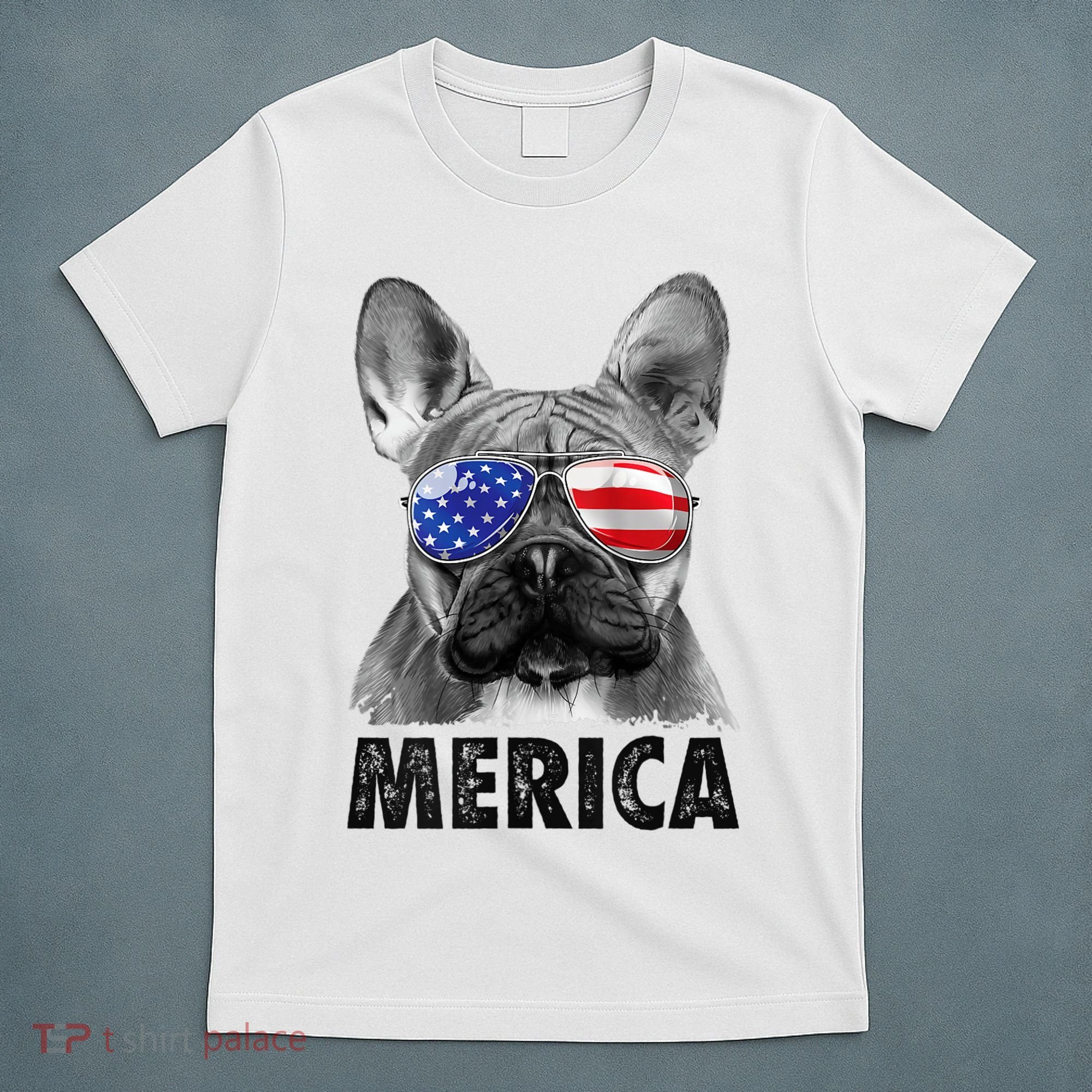 French Bulldog 4th Of July Shirts Merica Usa Flag T-Shirt
