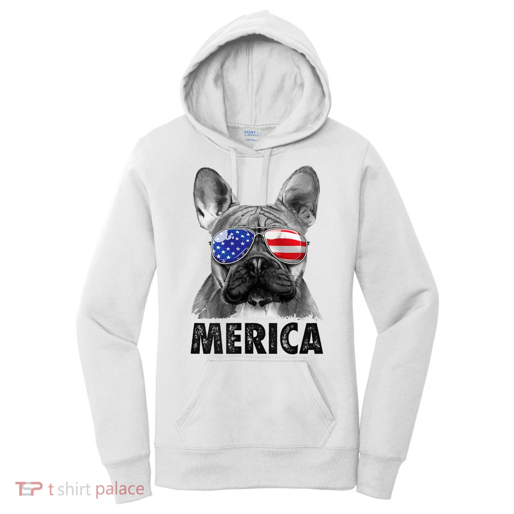 French Bulldog 4th Of July Shirts Merica Usa Flag Women's Hoodie