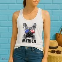French Bulldog 4th Of July Shirts Merica Usa Flag Women's Tank Top thumb 2