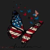 Freedom Butterfly 4th Of July Women's Sweatshirt thumb 2