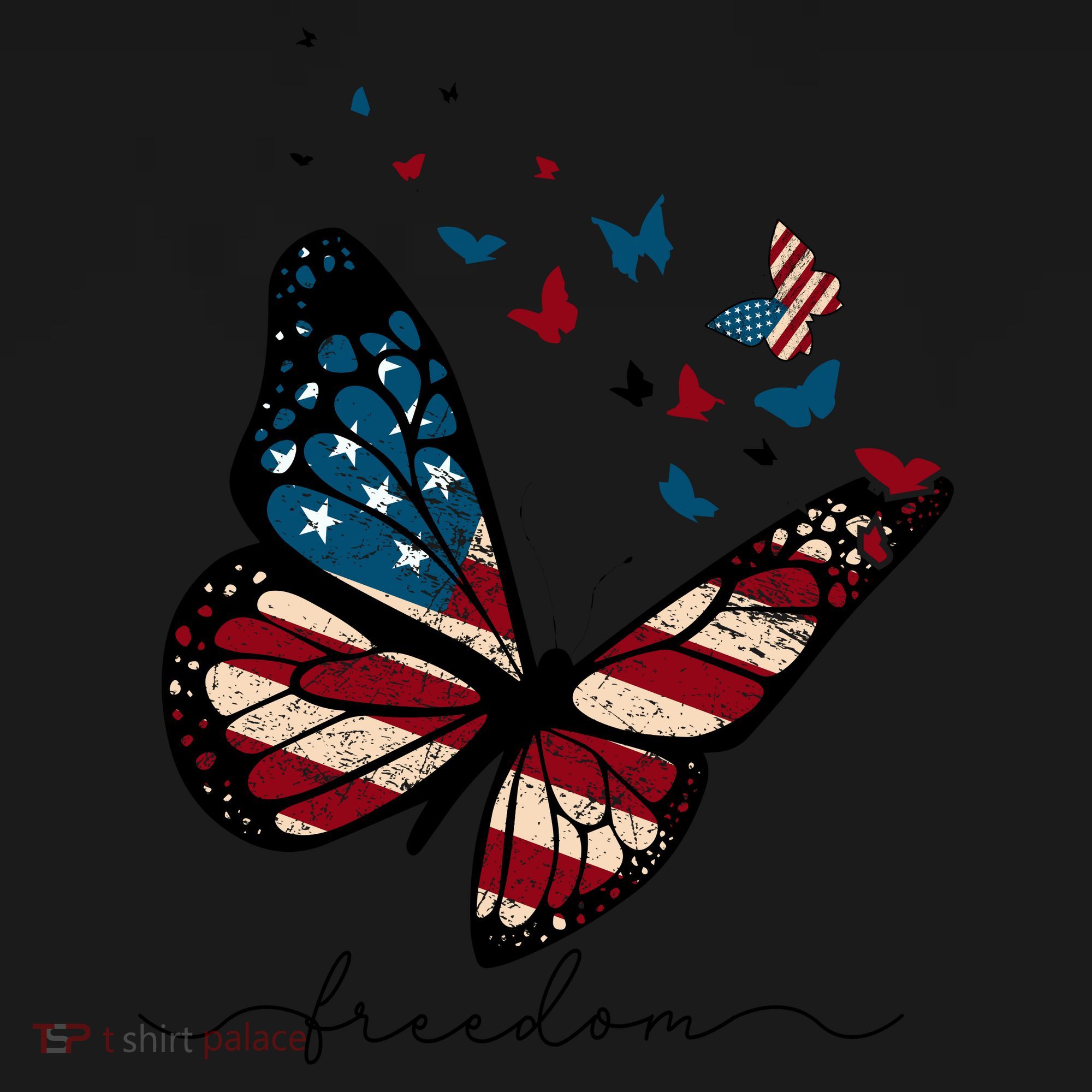Freedom Butterfly 4th Of July Coaster