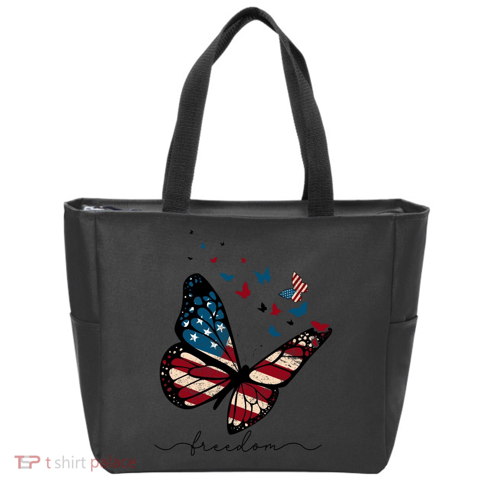 Freedom Butterfly 4th Of July Tote Bag