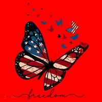 Freedom Butterfly 4th Of July Santa Hat thumb 1