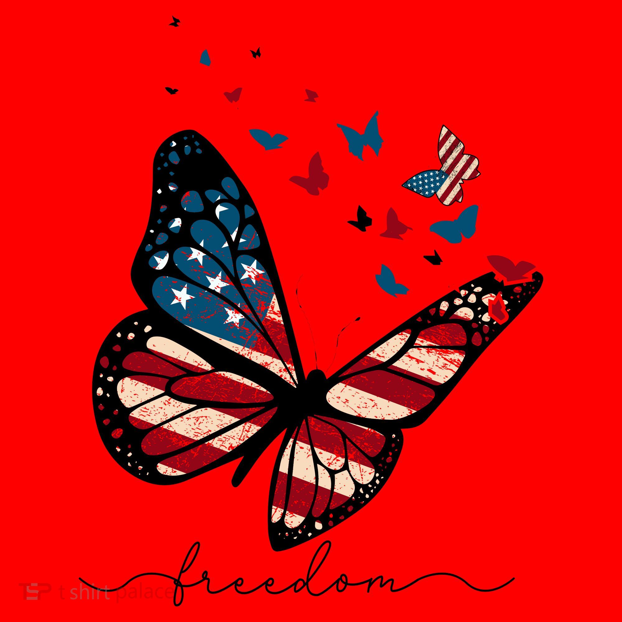 Freedom Butterfly 4th Of July Santa Hat