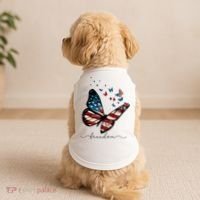 Freedom Butterfly 4th Of July Doggie Tank thumb 2