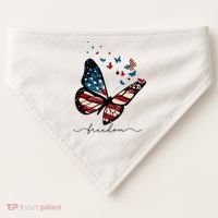 Freedom Butterfly 4th Of July USA-Made Doggie Bandana thumb 0