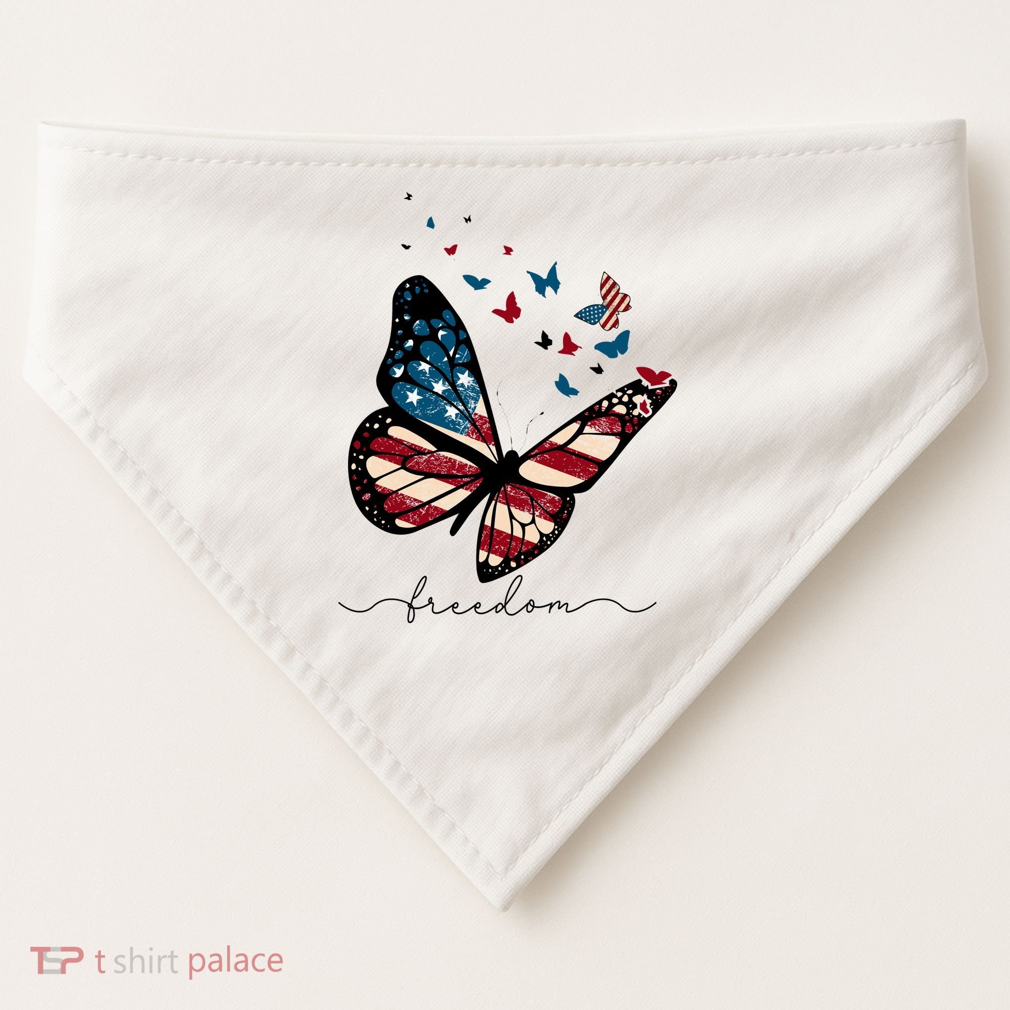 Freedom Butterfly 4th Of July USA-Made Doggie Bandana