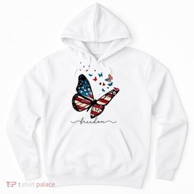 Freedom Butterfly 4th Of July Hoodie