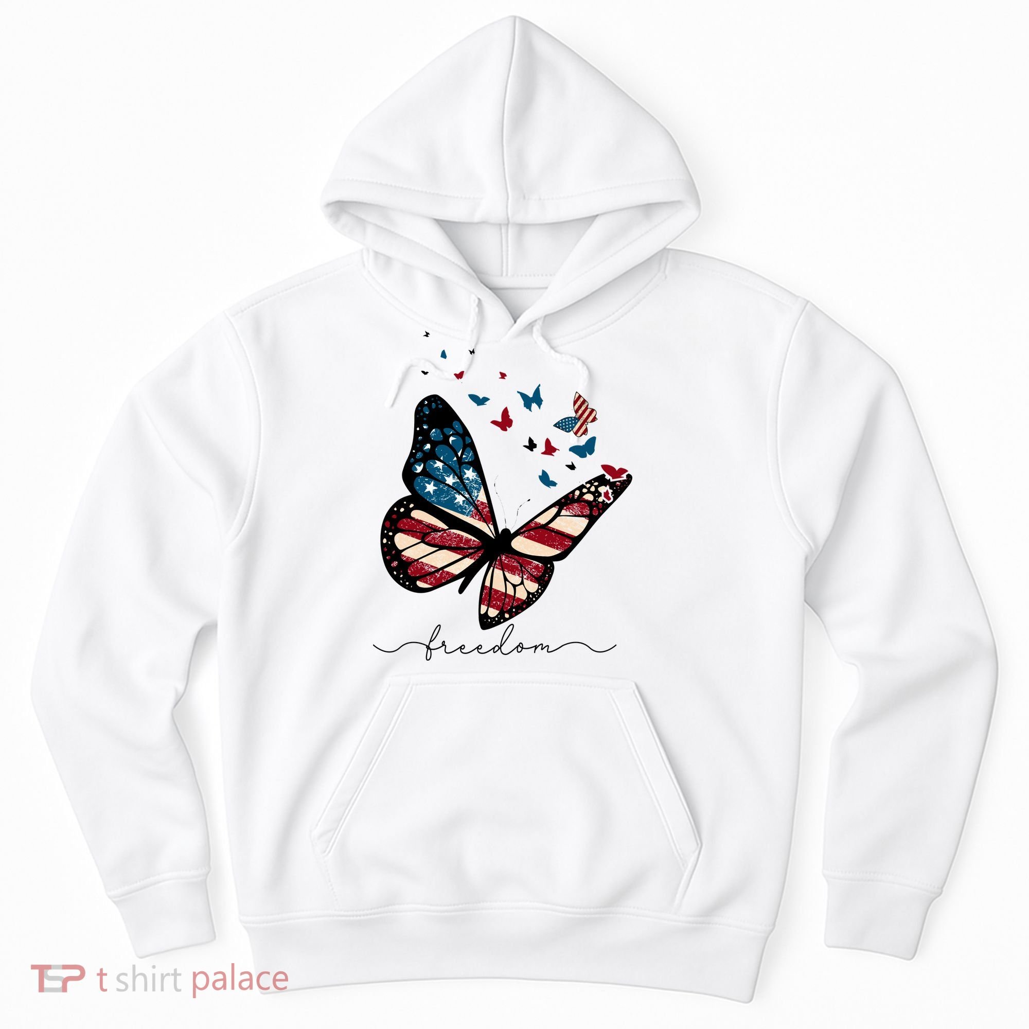 Freedom Butterfly 4th Of July Hoodie