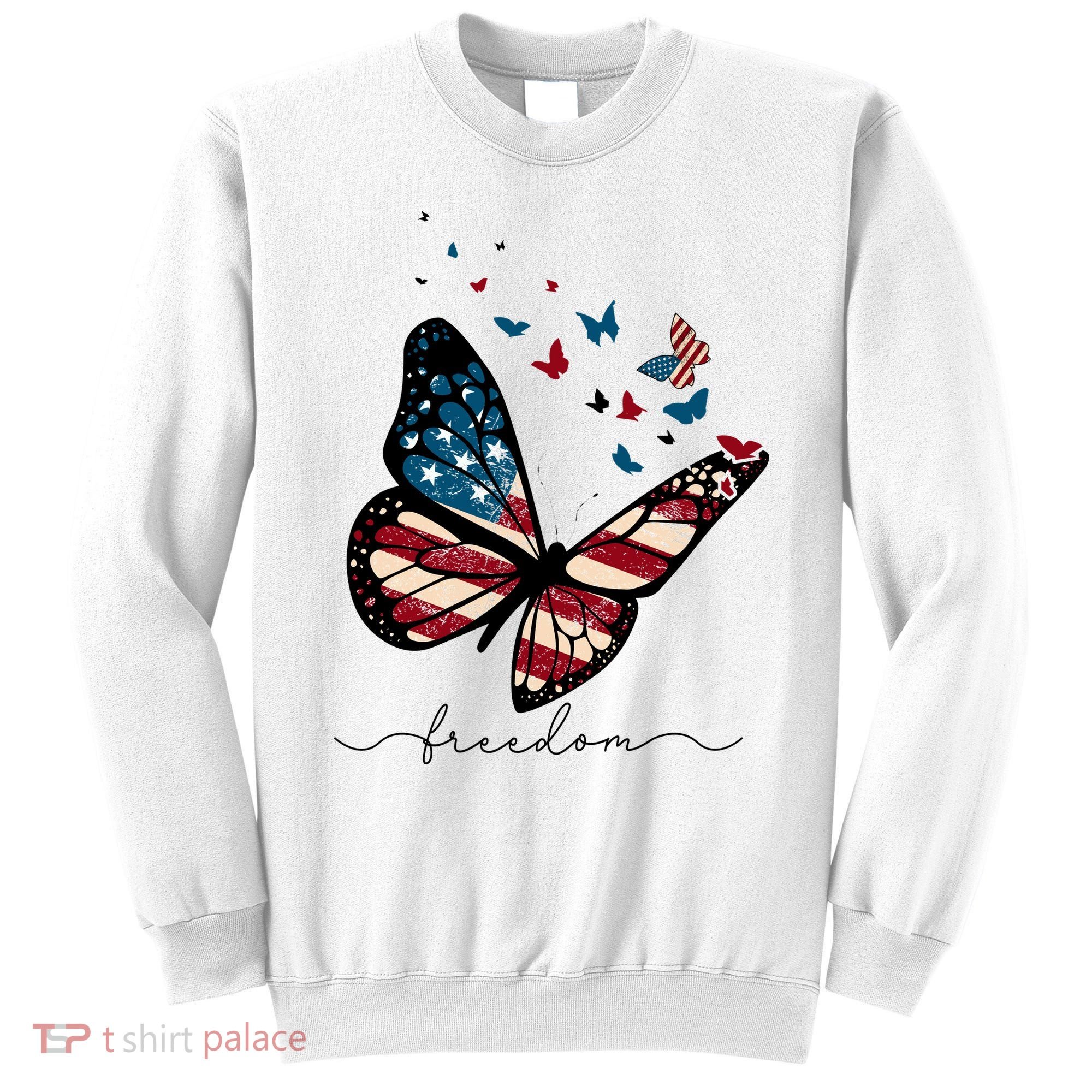 Freedom Butterfly 4th Of July Sweatshirt