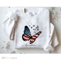 Freedom Butterfly 4th Of July Sweatshirt thumb 2