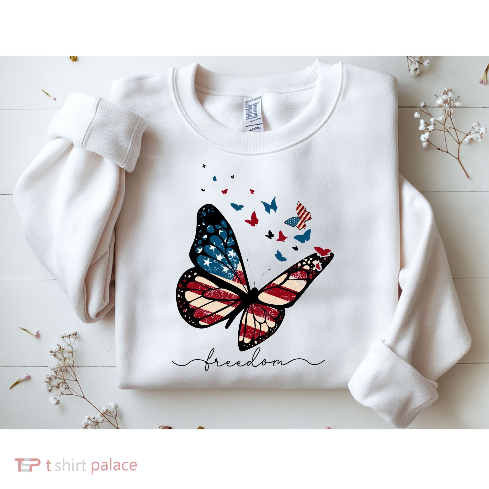 Freedom Butterfly 4th Of July Sweatshirt