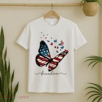 Freedom Butterfly 4th Of July T-Shirt thumb 2