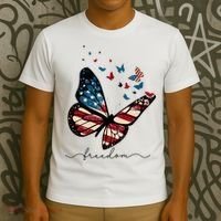 Freedom Butterfly 4th Of July T-Shirt thumb 3