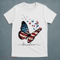 Freedom Butterfly 4th Of July T-Shirt thumb 5