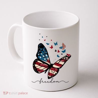 Freedom Butterfly 4th Of July Coffee Mug