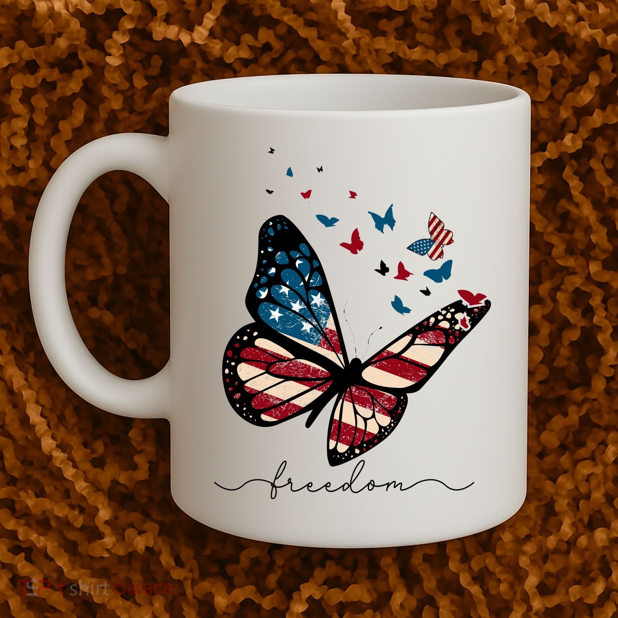 Freedom Butterfly 4th Of July Coffee Mug