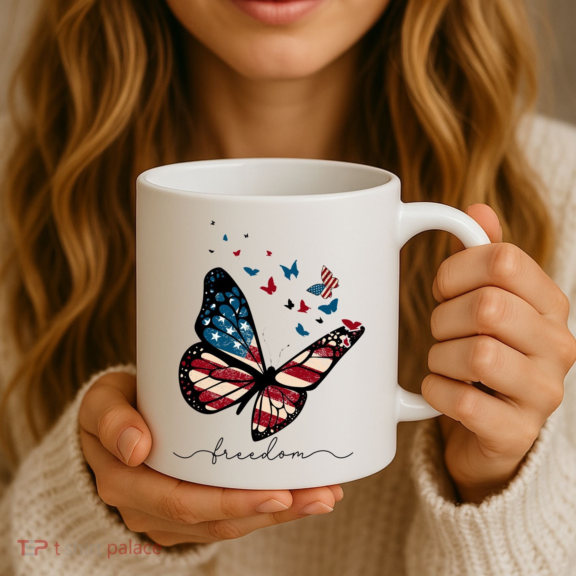 Freedom Butterfly 4th Of July Coffee Mug