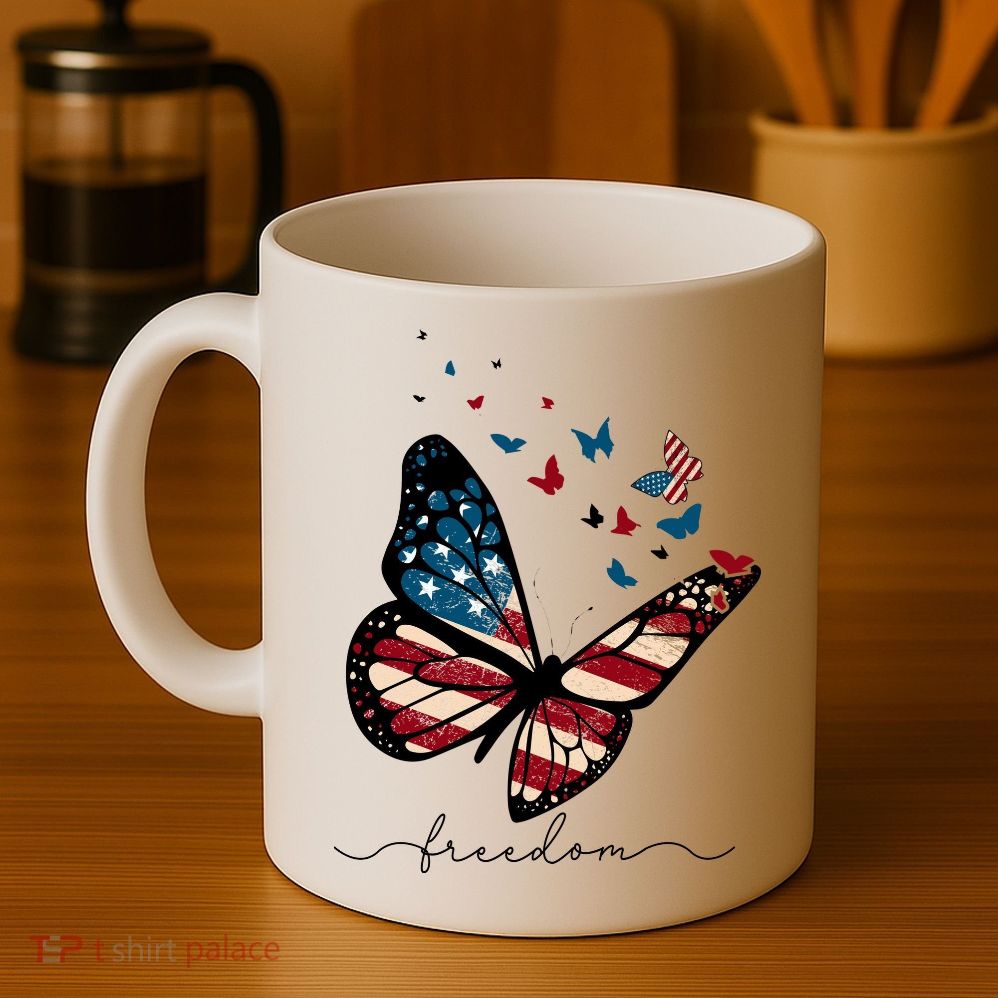 Freedom Butterfly 4th Of July Coffee Mug