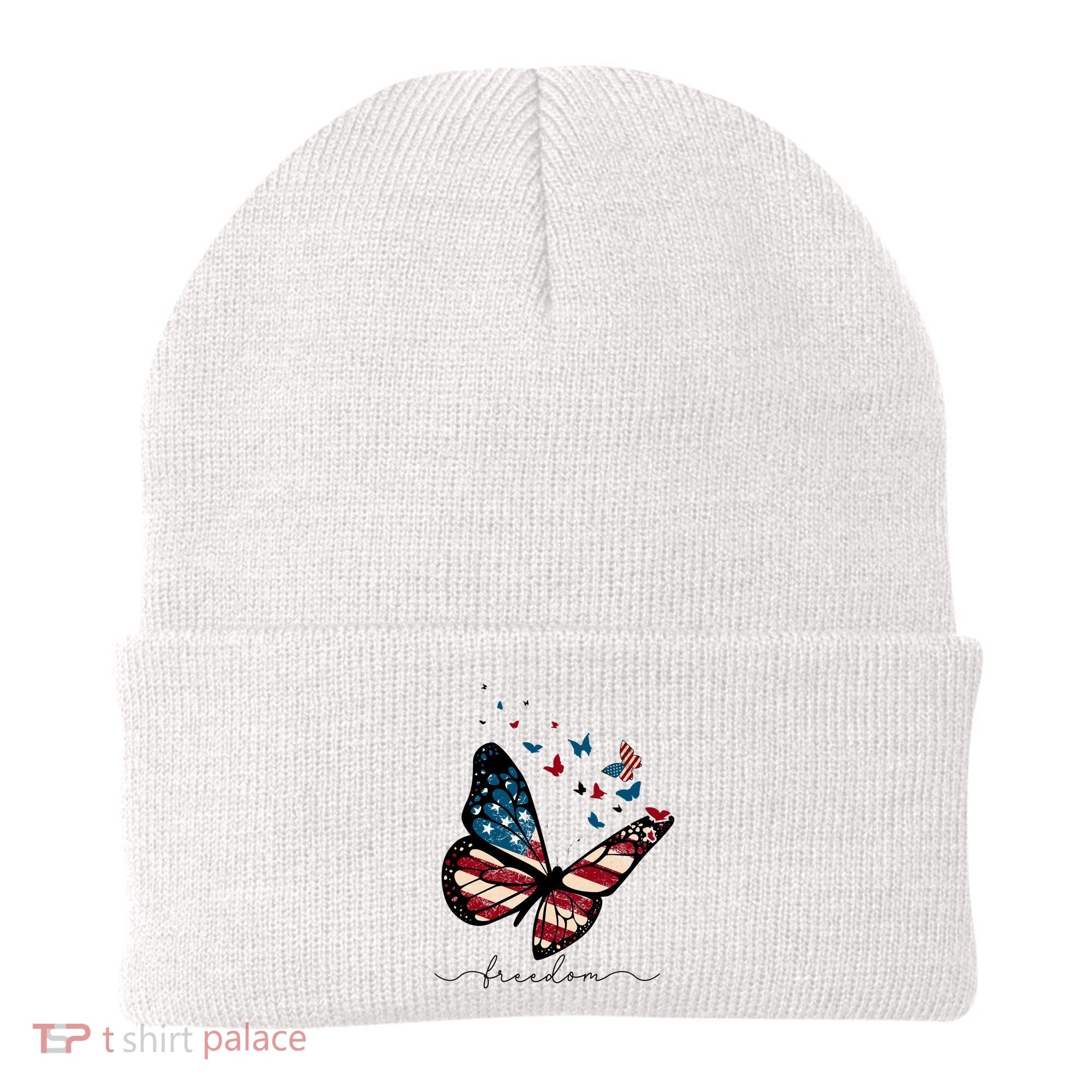 Freedom Butterfly 4th Of July Beanie