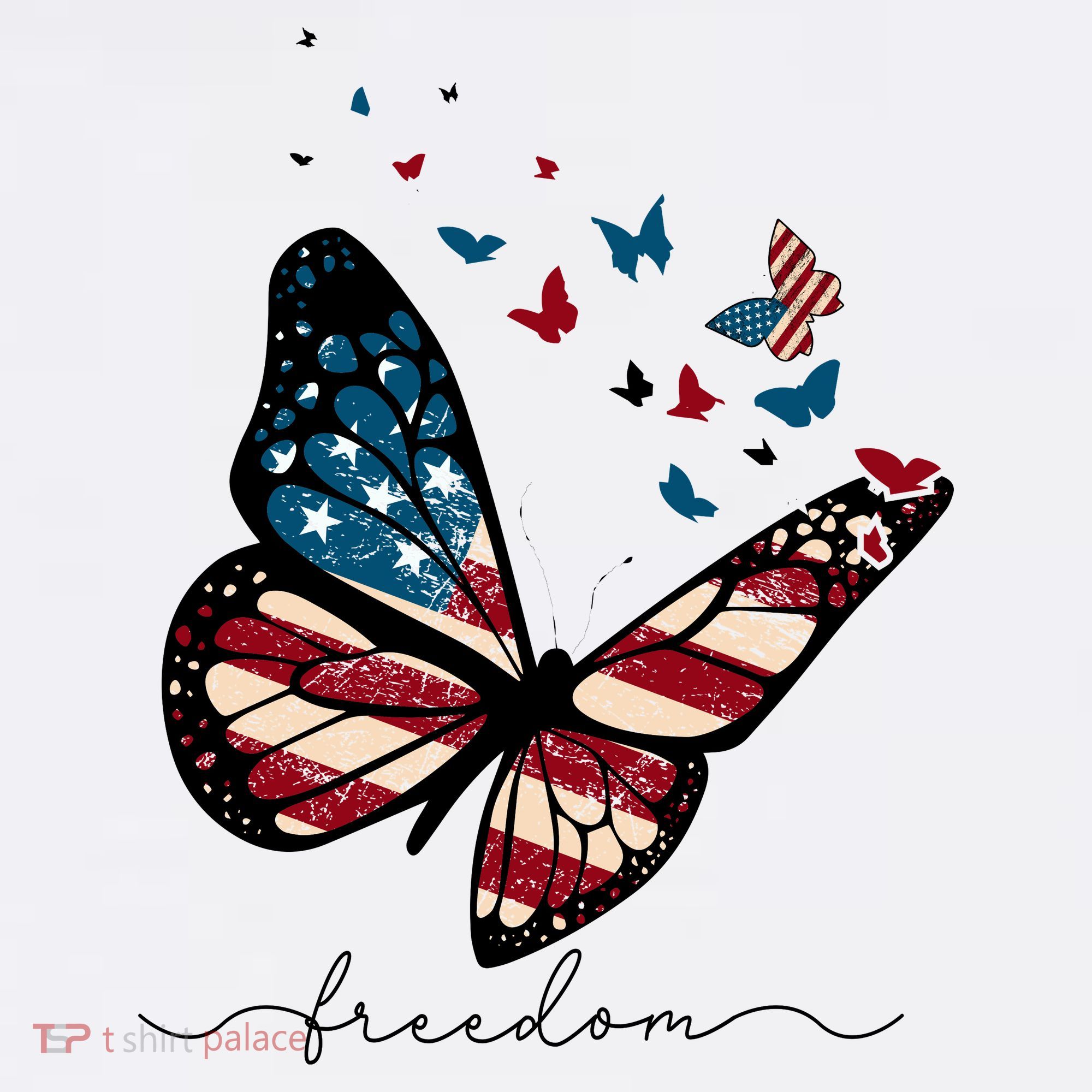 Freedom Butterfly 4th Of July Women's Hoodie