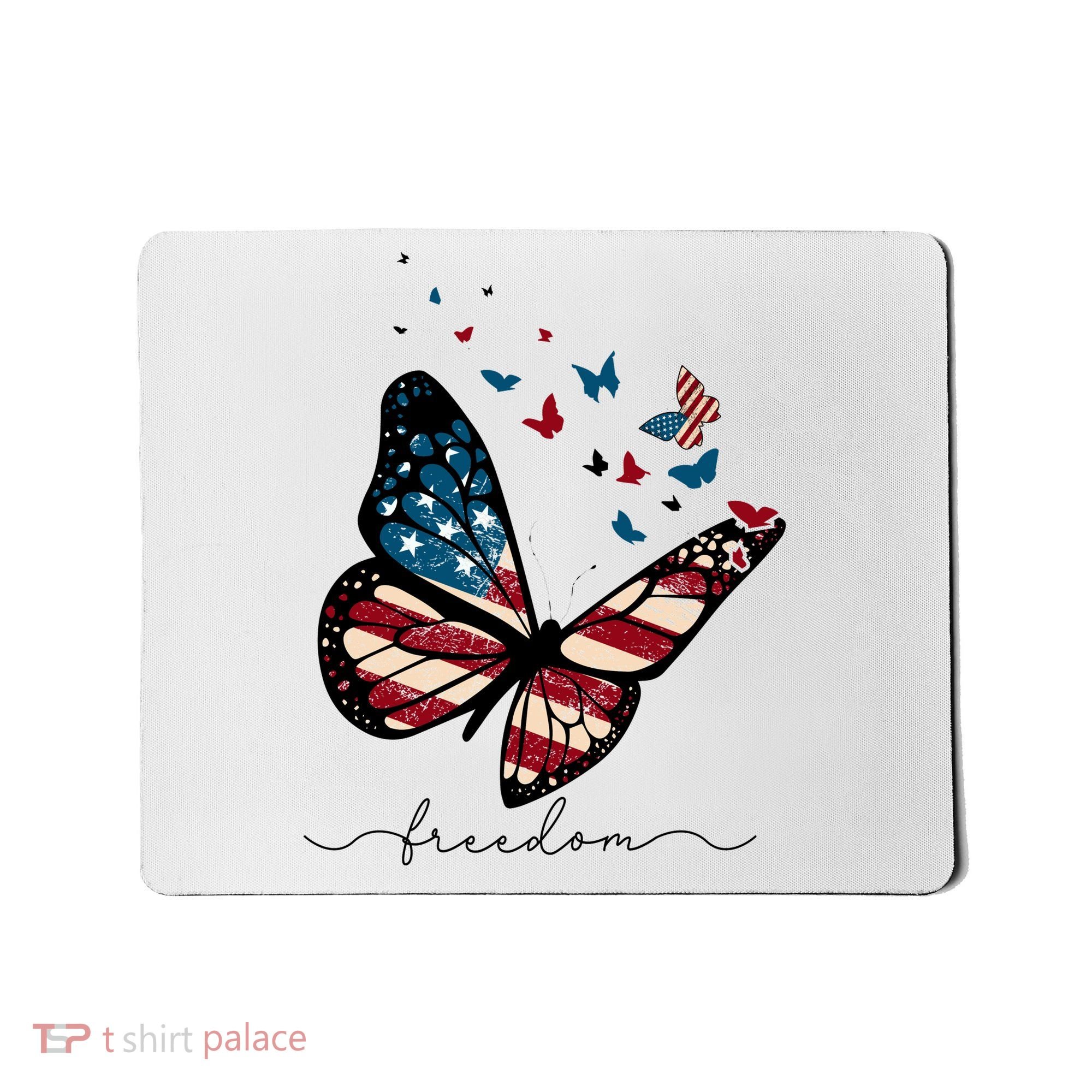 Freedom Butterfly 4th Of July Mousepad