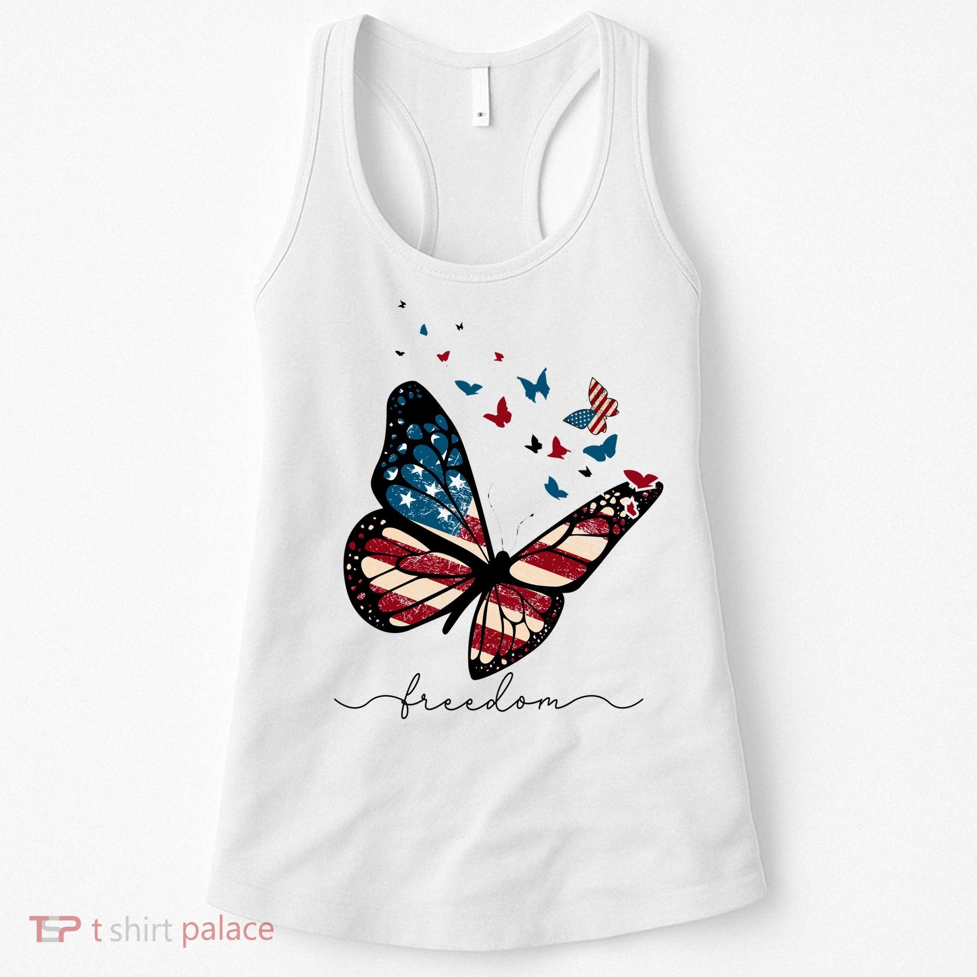Freedom Butterfly 4th Of July Women's Tank Top