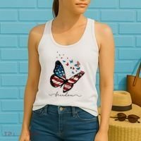 Freedom Butterfly 4th Of July Women's Tank Top thumb 2