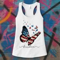 Freedom Butterfly 4th Of July Women's Tank Top thumb 3