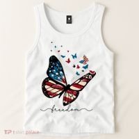 Freedom Butterfly 4th Of July Tank Top thumb 2
