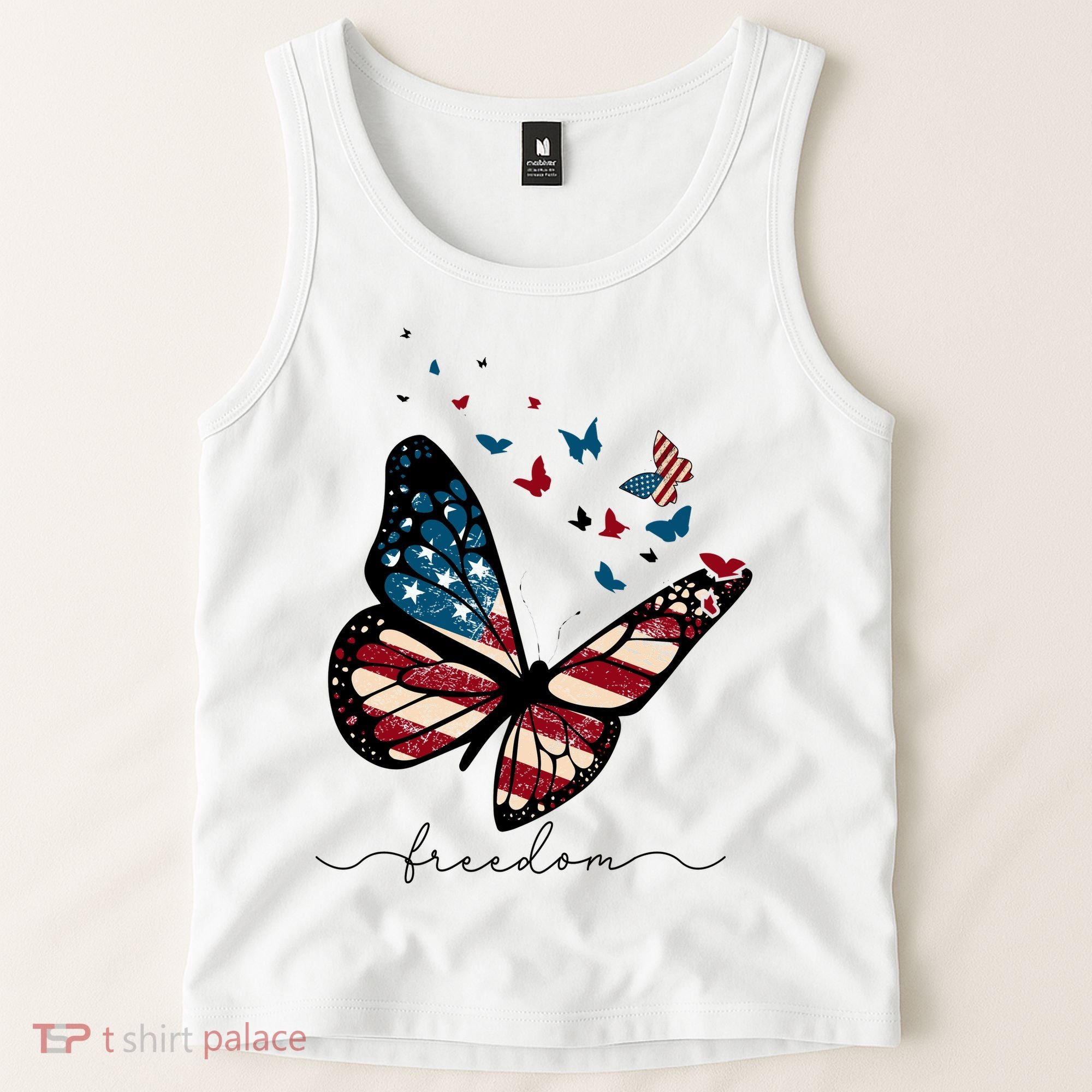 Freedom Butterfly 4th Of July Tank Top